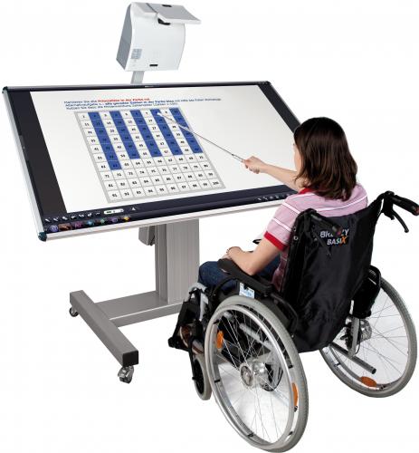 Product image Mobile tiltable whiteboard workITdesk for different projectors SCETTIHEBO