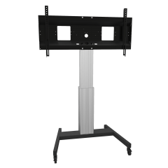 Product image Electrically height-adjustable XL TV roll stand, mobile monitor stand, 50 cm stroke, incl. collision protection SCEXLVK